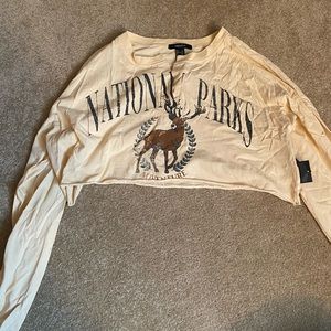 Yellow long sleeve crop top